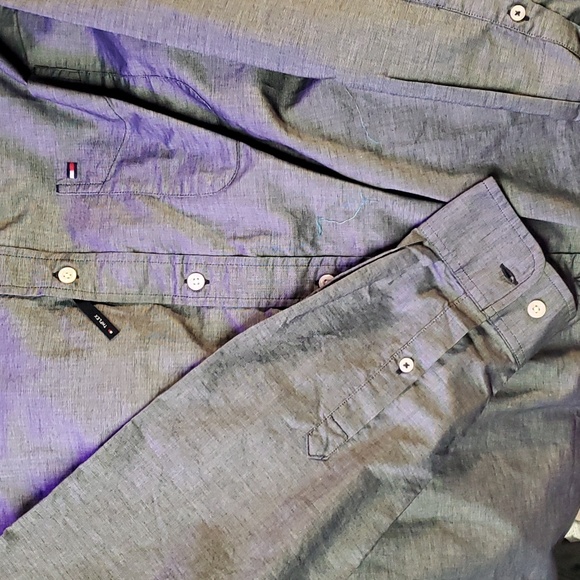 Tommy Hilfiger Gray Long Sleeve Collared Button Down Shirt Men's Sz. XXL NWT - Picture 7 of 7
